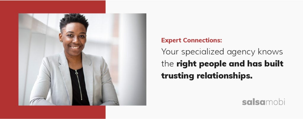 A specialized remote staffing agency knows the right people and has built trusting relationships